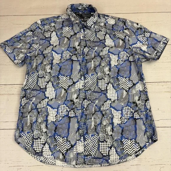 Robert Graham Short Sleeve Shirt Mens XL Abstract Geometric Print - Picture 1 of 5